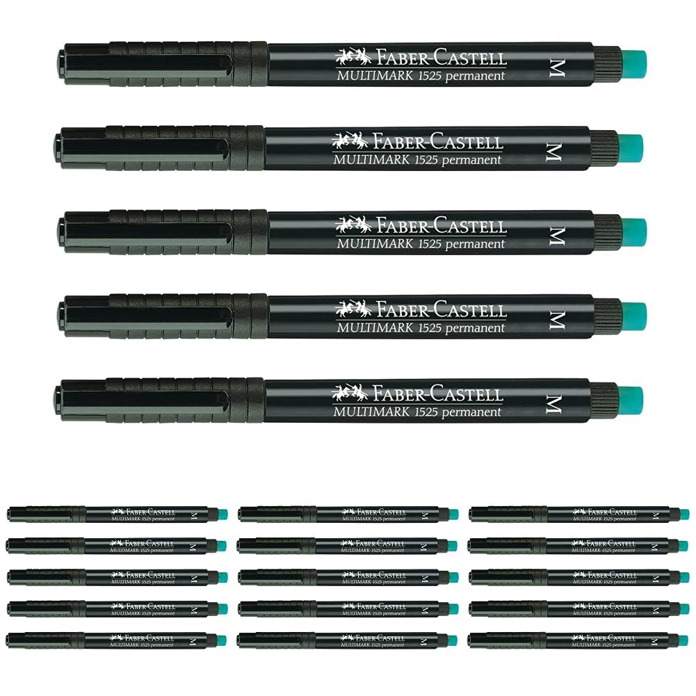 Faber-Castell 205007 - Multimarker permanent, Strichstärke M, schwarz, 5 Stück (Packung mit 4)