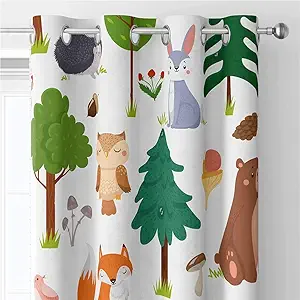 Urban Space Digital Printed Room Darkening Curtains for Window Bedroom, Semi Blackout Kids Curtains, 1 Piece Curtain with Stainless Steel Rings, (Window 5 feet x 4 feet, Bugsbunny)