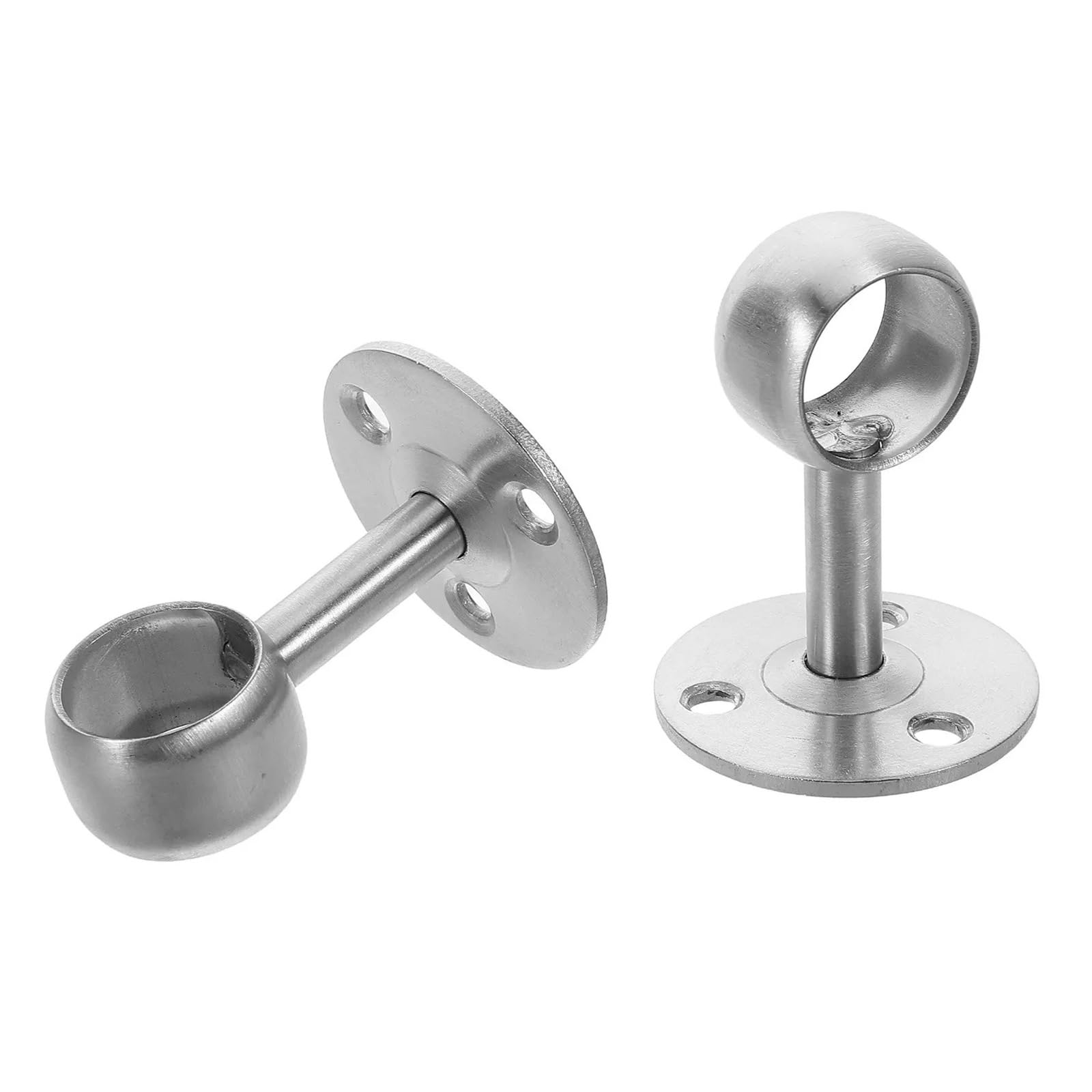 Gbrcen Curtain Rod Brackets 4Pcs Stainless Steel Rod Holder for Towels Clothes Curtains Wall Mounted Shower Curtain Support Wardrobe Closet Bracket Sleek