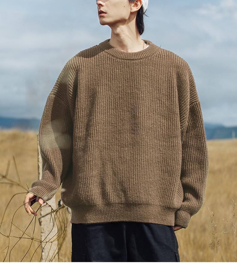 Men's Vintage Grandpa Aesthetic Sweaters Crewneck Knitted Sweatshirt Pullovers Y2K Grunge Clothing Korean Streetwear - Image 5