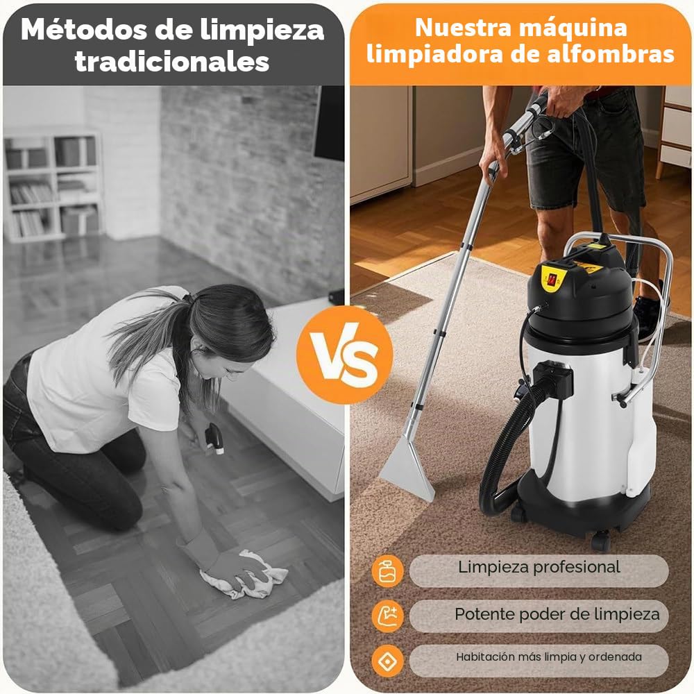 Aspiradora Agua Tapiceria Limpiador -Limpia de Sofa Aspirador Maquina Limpieza Liquidos Lava Extracción Alfombras Colchones Upholstery Hidroaspiradora Coche Carpet Cleaner Machine