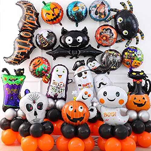 8 Pcs Halloween Foil Balloons Black Cat Pumpkin Ghost Spider Bat Owl Zombie Skeleton Mylar Helium Party Balloons For Birthday Baby Shower Carnival Festival Holiday Party Decorations Supplies Favors #TOP2
