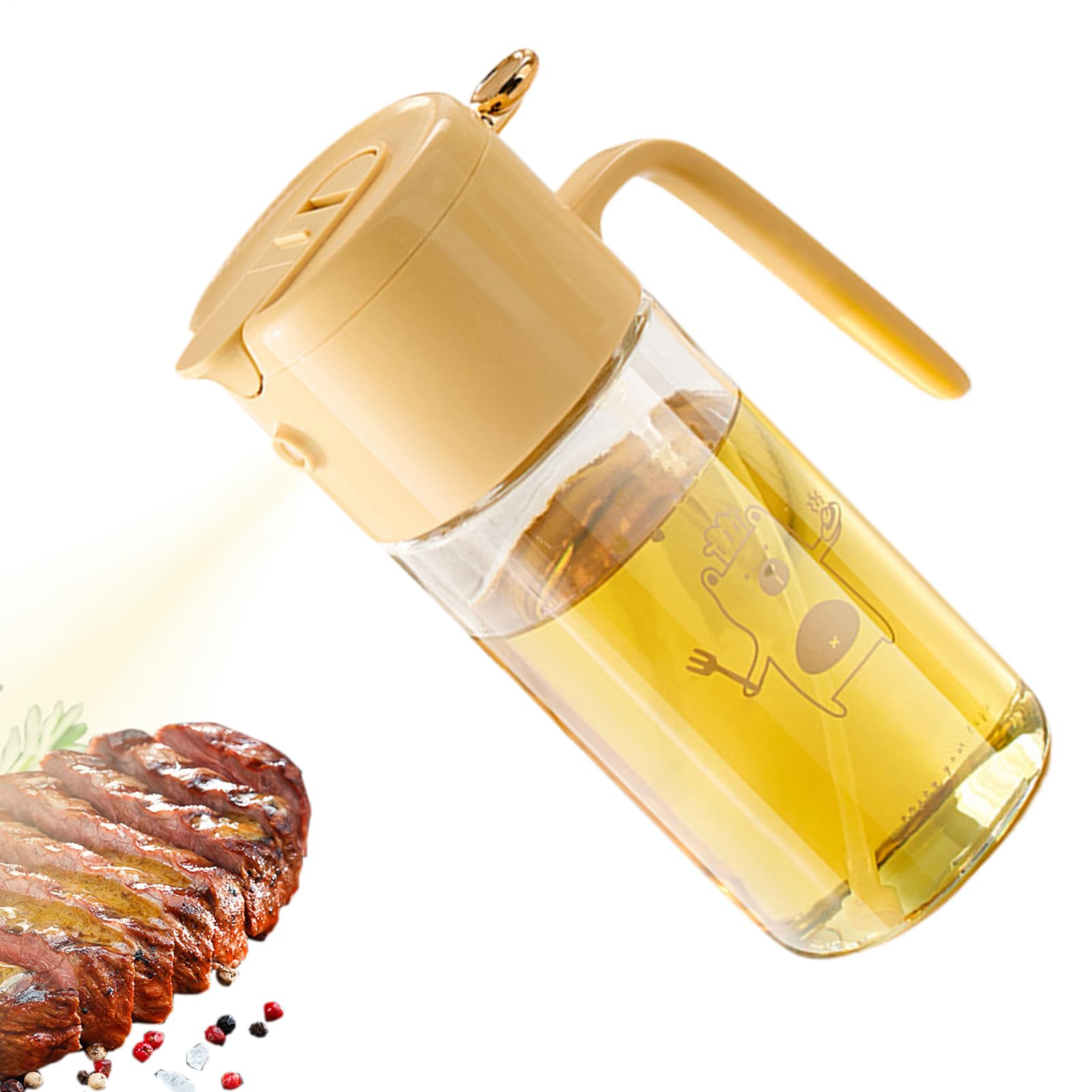 Bouteille de spray d'huile en verre de 550 ml pour la cuisson saine