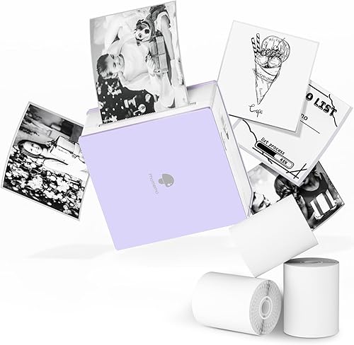 Miniatura 10 de Phomemo Impresora de calcomanías, mini impresora de calcomanías, mini impresoras de bolsillo, impresión instantánea para creación de bricolaje