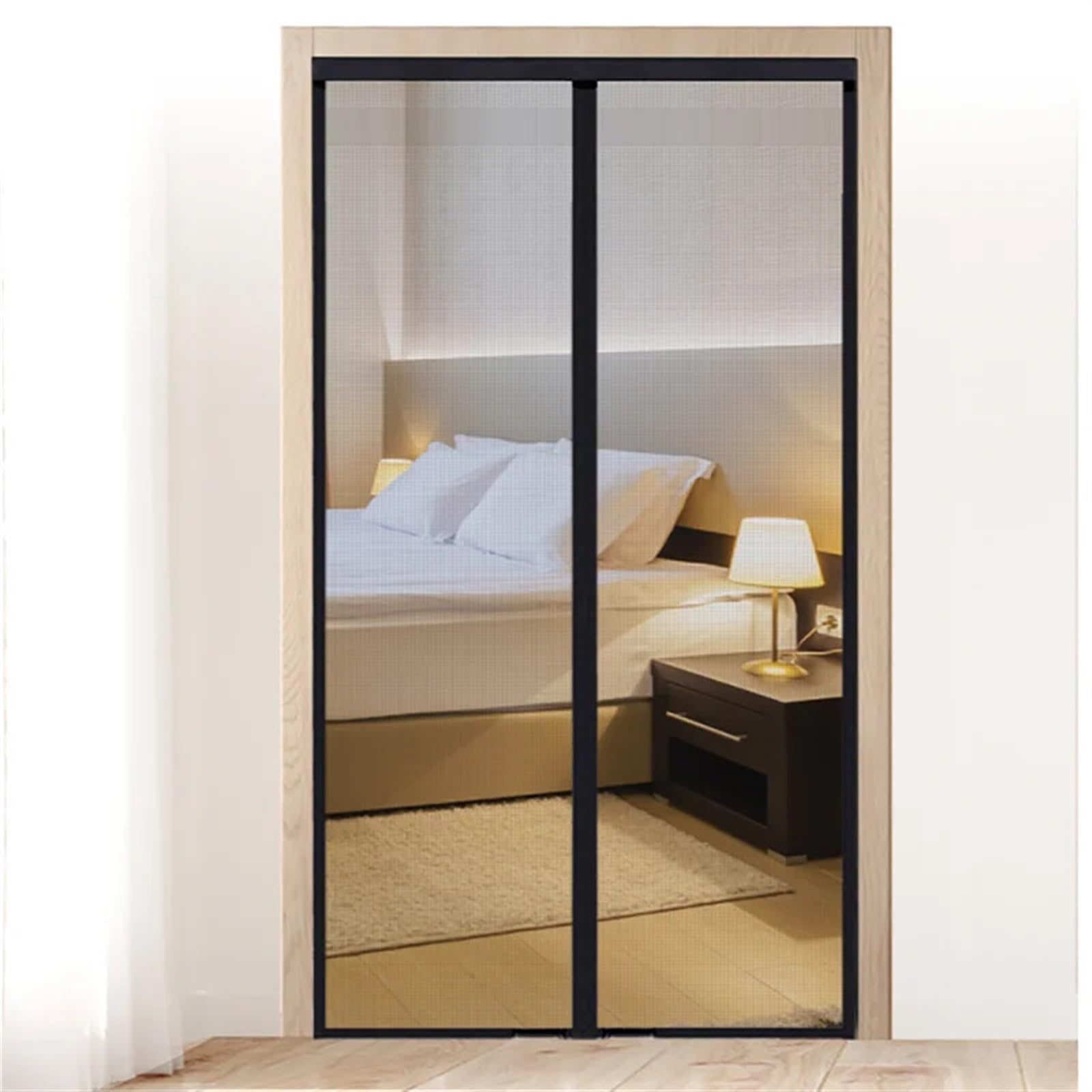 Puerta mosquitera, Red de Fibra de Vidrio con imán, Puertas magnéticas de Verano, Cortina, tabiques de Tela para Patio, Cocina(W 90cm x H 210cm)