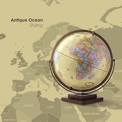 Miniatura 9 de Waypoint Geographic Revolution Globe - Globo de escritorio de 12 pulgadas de diámetro, movimiento giromático de giro completo, decorativo para