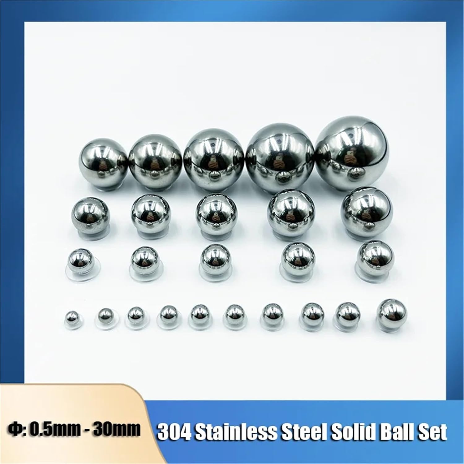 304 Stainless Steel Solid Ball Dia 0.4-30mm Bearing Steel Small Pellet Slingshot Marbles Round Smooth Slides Ball(1.4mm (200PCS))