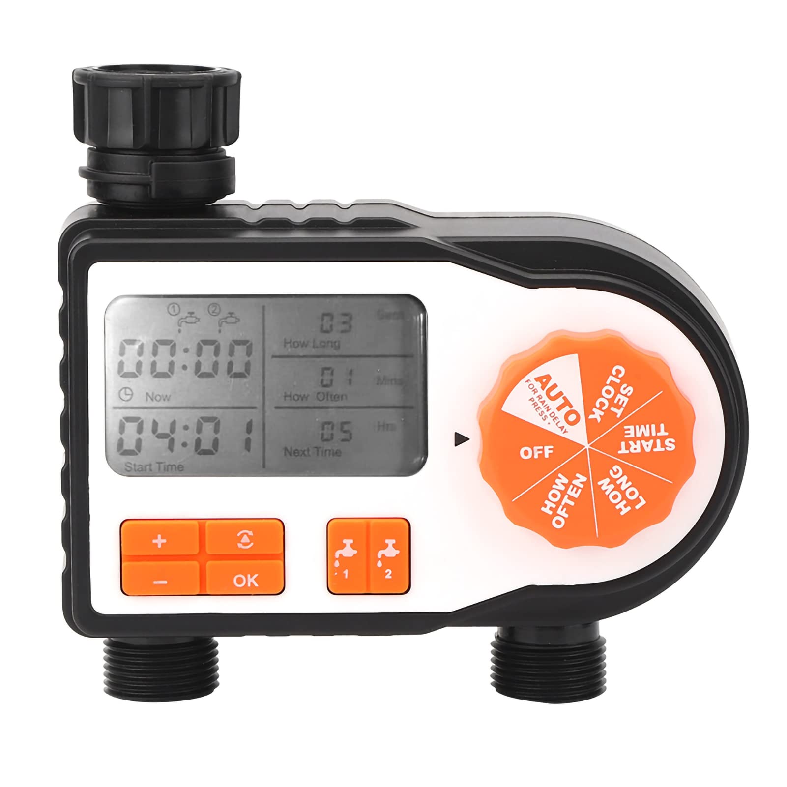 Timer Irrigazione Automatico, Programmatore Rubinetto Controller con Display LCD, per Tubo Flessibile Impianto a Goccia Prato Giardino Serra Orto e Irrigazione Domestica