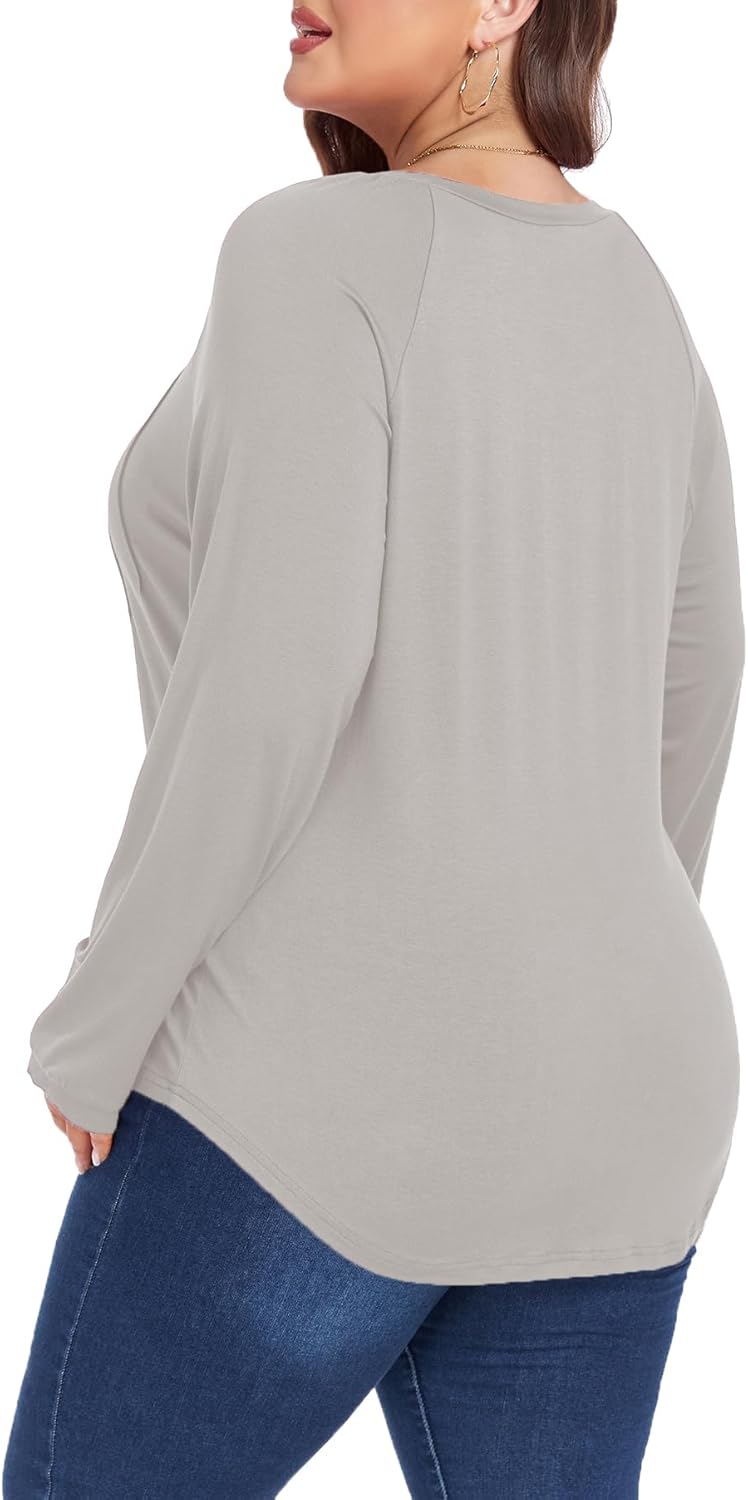 Women's Plus Size Shirts Long Sleeve Dressy Casual Tops Blouses Fashion Pleated Tunics - Image 2