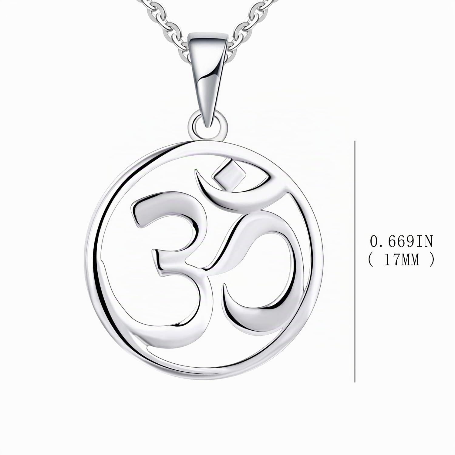 JO WISDOM Collana Om Argento 925 Donna Indiano Yoga Aum Om Ohm