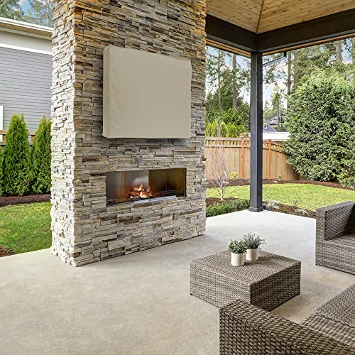 Mount Factory Outdoor Tv Cover - 42" Model For 40" - 43" Flat Screens - Slim Fit - Weatherproof Weather Dust Resistant Television Protector - Tan #TOP6