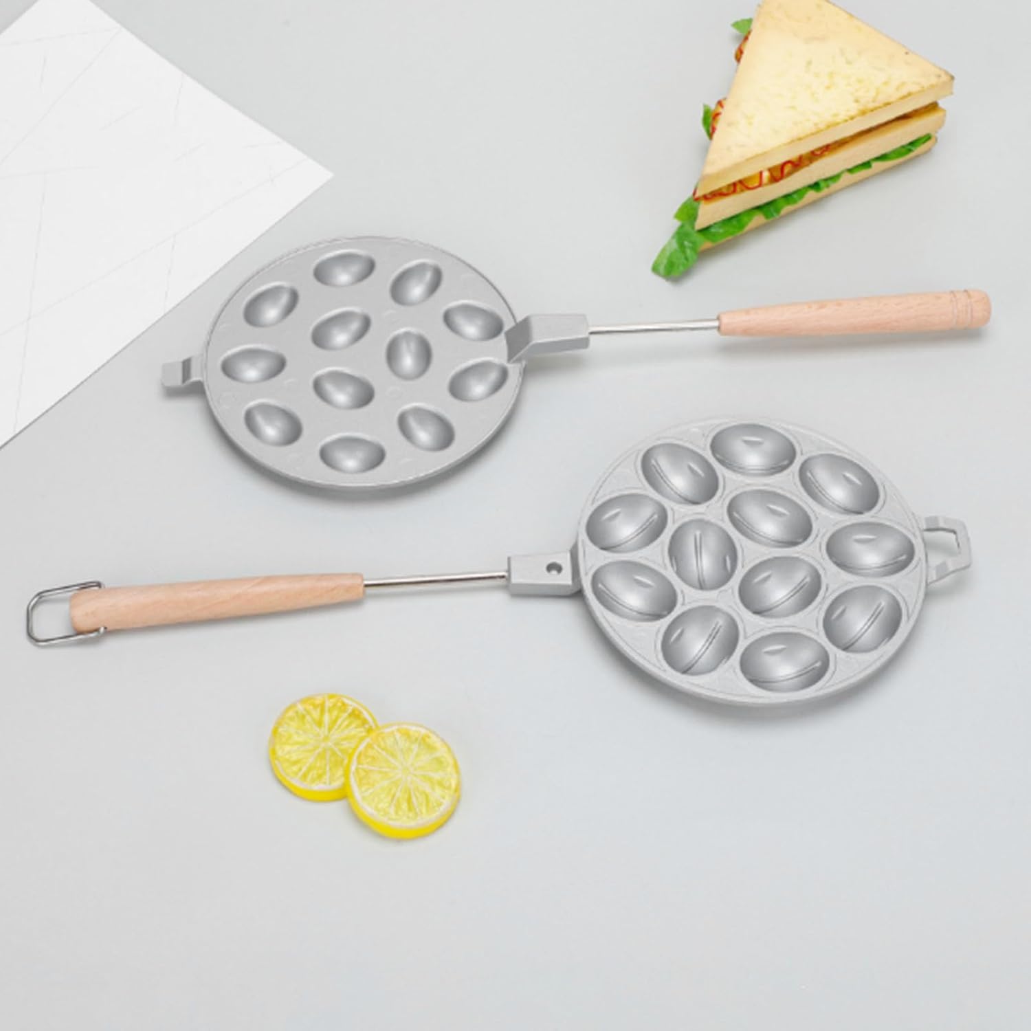 Walnut Cookie Maker, Oreshki Maker, Versatile Oreshki Oven Cookies Maker, Pastry Baking Tool for Making Nut Cakes, Waffles, Cookies (12 Holes)