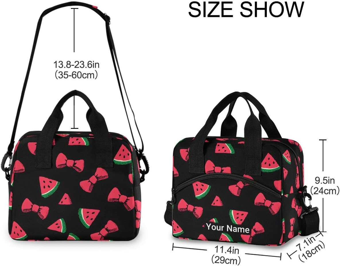 Personalized Red Lips(f2) Lunch Tote Bags for Women Name Customized Leakproof Lunch Bag lunch Box Lunch Cooler Bag