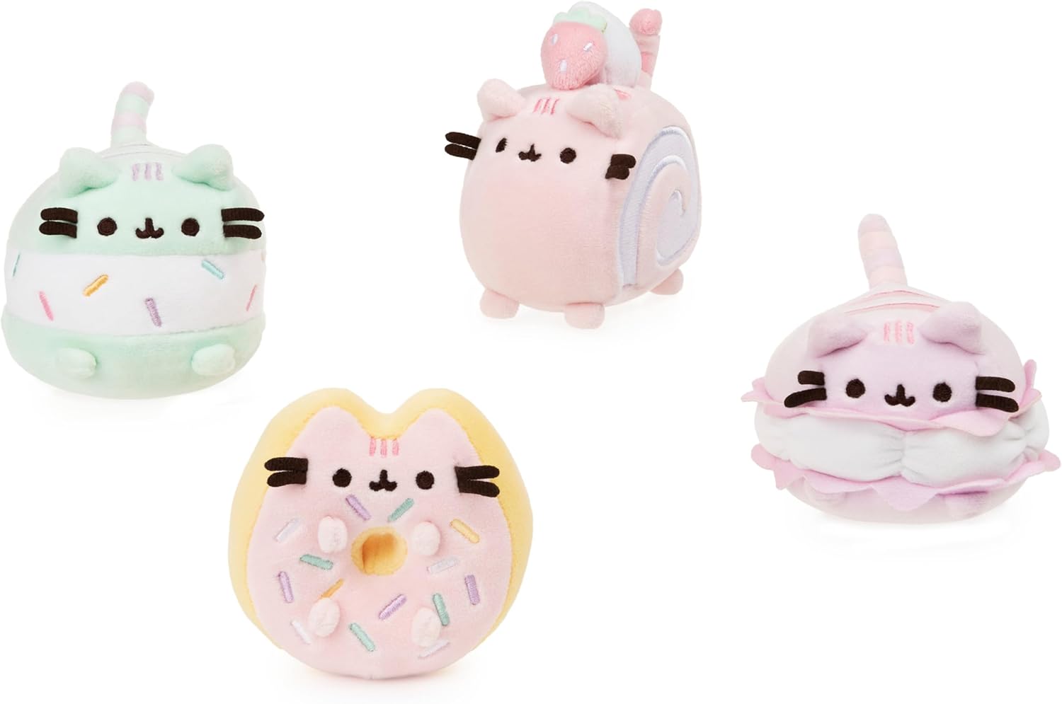 Gund Sprinkle Donut Pusheen Sweet Dessert Squishy Plush Stuffed Animal Cat and Satisfyingly Stretchy Fabric, for Ages 8 and Up, Pink and Mint, 4 inches