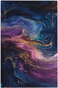 Decorative Switch Covers Plate Abstract Purple Blue Gold Marble Texture 1 Gang No Device Single Blank Outlet Covers Wall Plate Cover Light Switch Plate Electrical Faceplate for Home Decor