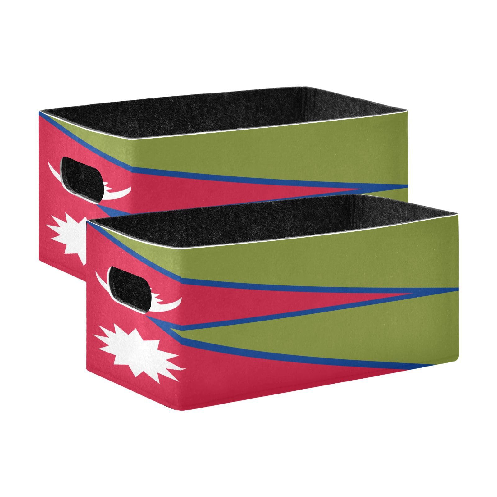 Flag Of Nepal Multipurpose Foldable Storage Organizer 2 Pack Foldable Closet Organizer fo…