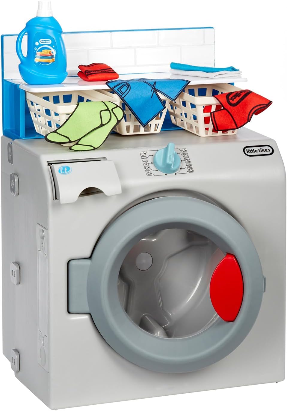 Washer Dryer - Realistic Pretend Play Appliance for Kids - Interactive Toy Washing Machine with 7 Laundry Accessories and Realistic Sounds - For Ages 2+