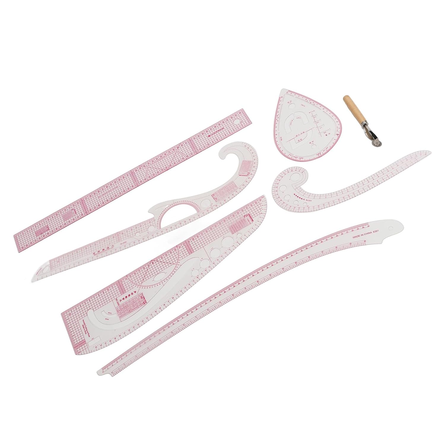 Pattern Sewing Ruler, 7 Pieces Strong French Curve Ruler for Dressmaking