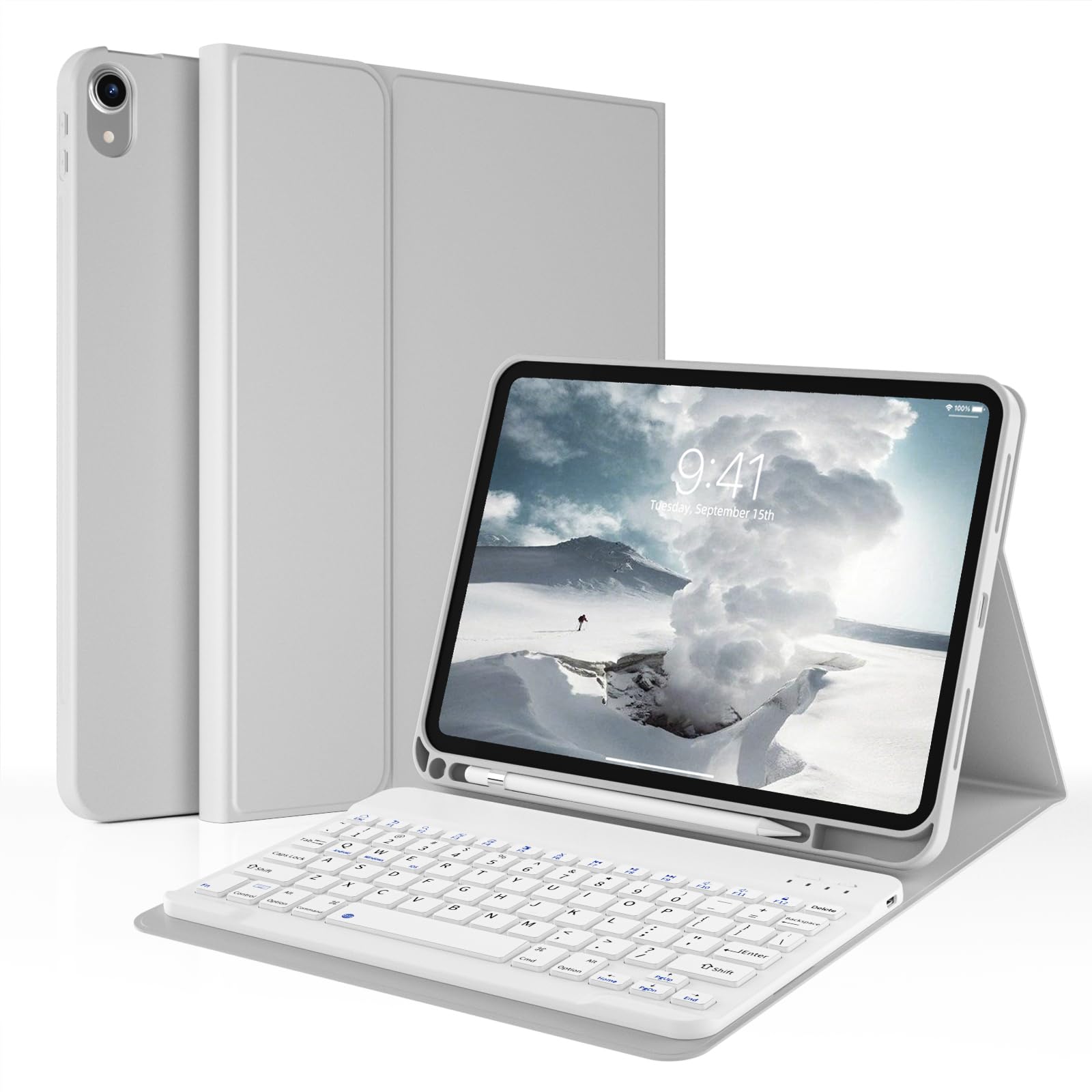kenke Keyboard Case for iPad (A16) 11 Inch 2025 / 10th Generation 2022 10.9 Inch, Stand Folio Smart Cover with Magnetically Detachable Wireless