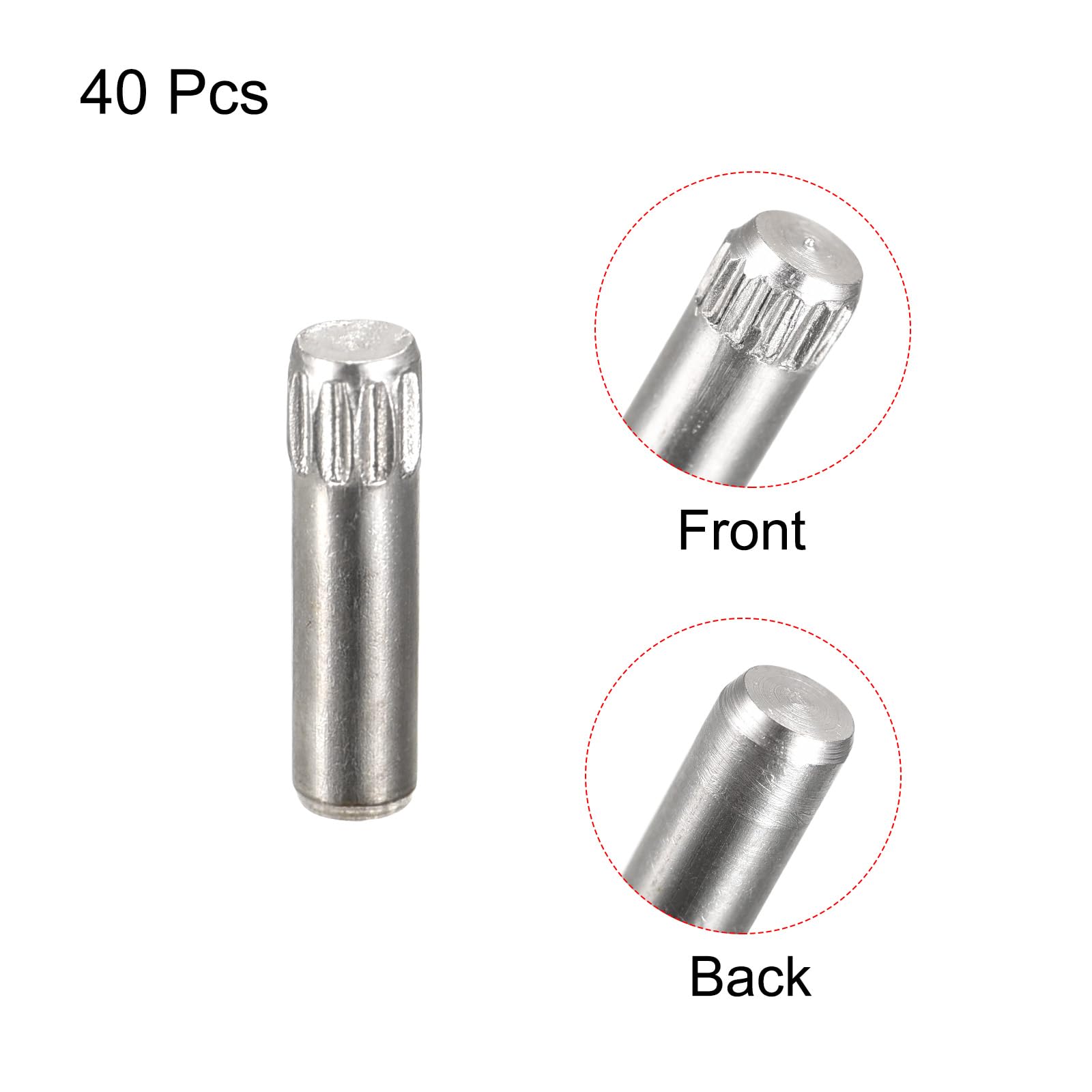 QUARKZMAN 3,1x14mm 304 Spine in Acciaio Inossidabile, 40pz Spina a Testa Scanalata con Estremità Piana, Spina Cilindrica Posizionamento Supporto Letto Scaffale Elementi Fissaggio Ripiani