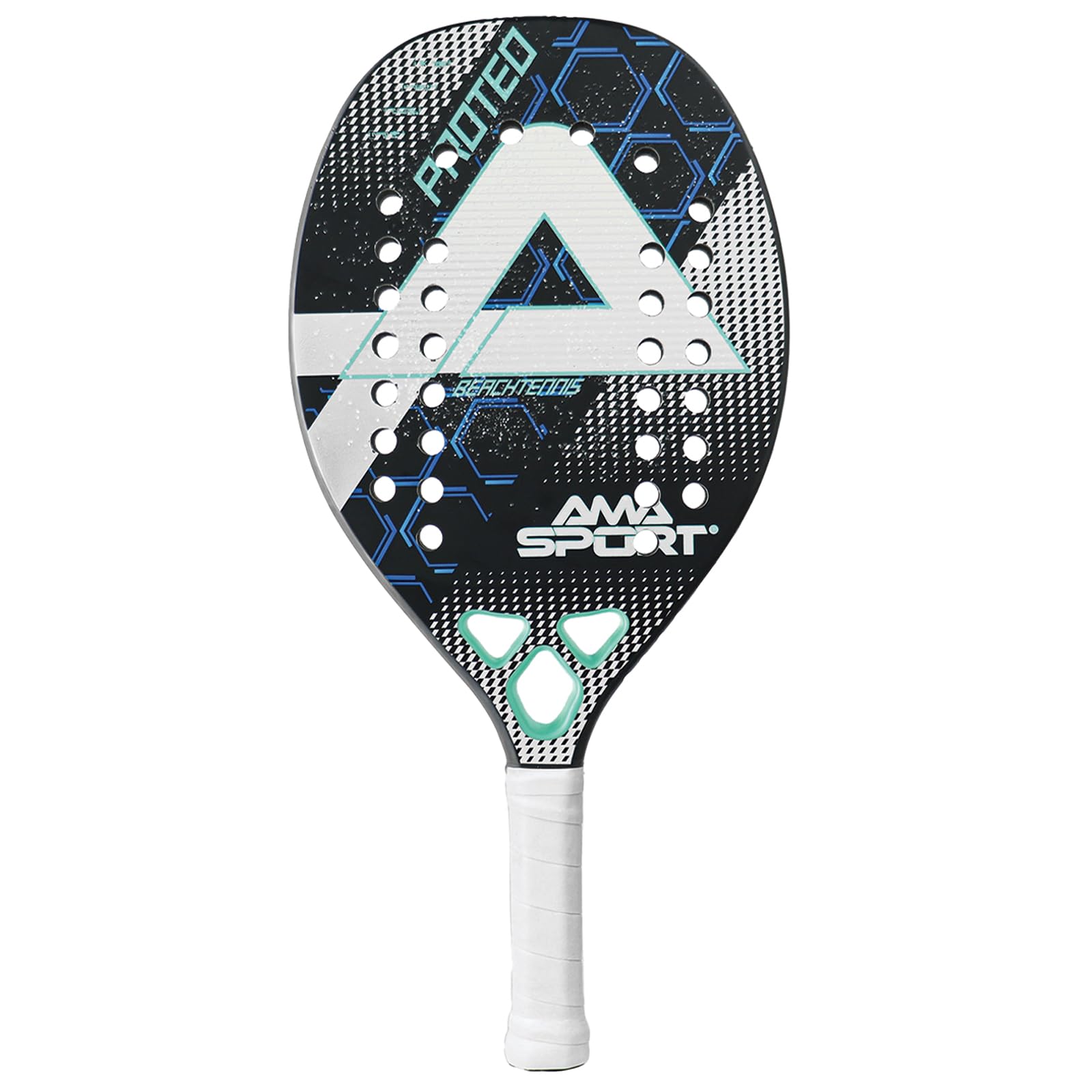 AMA SPORT Beach Tennis Racket Carbon Fiber with EVA Foam Core Professional Carbon Beach Tennis Paddles for Advanced Players