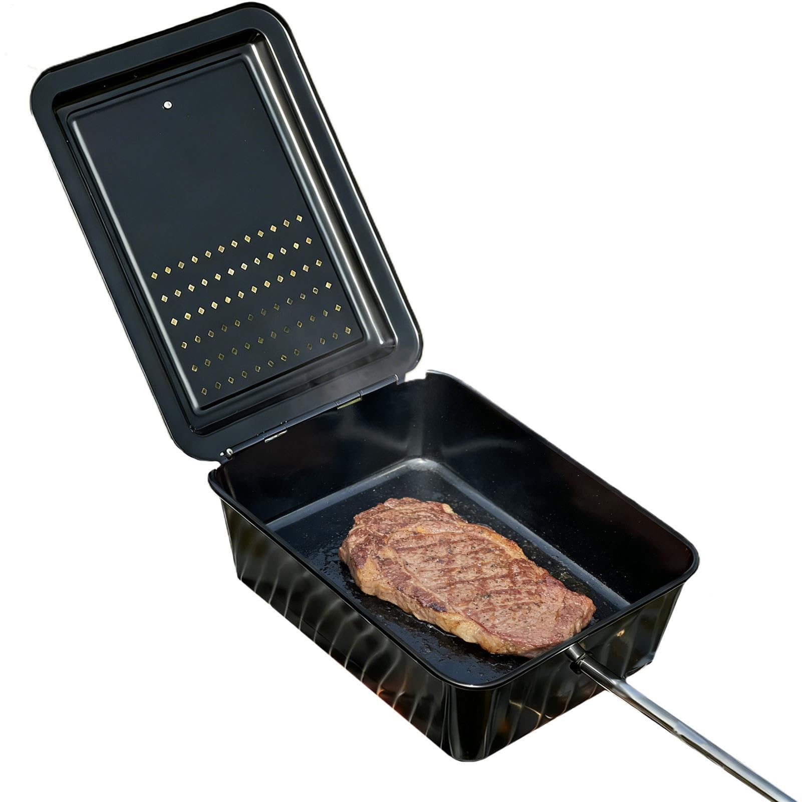 Camping Popcorntopf Faltbares Antihaftbeschichtetes Kochgeschirr | -Popcornzubereiter versehen mit langem Griff Für Picknick, Wandern, Reisen, Kochen, Outdoor-Grillen, Barbecue Und Nudeln