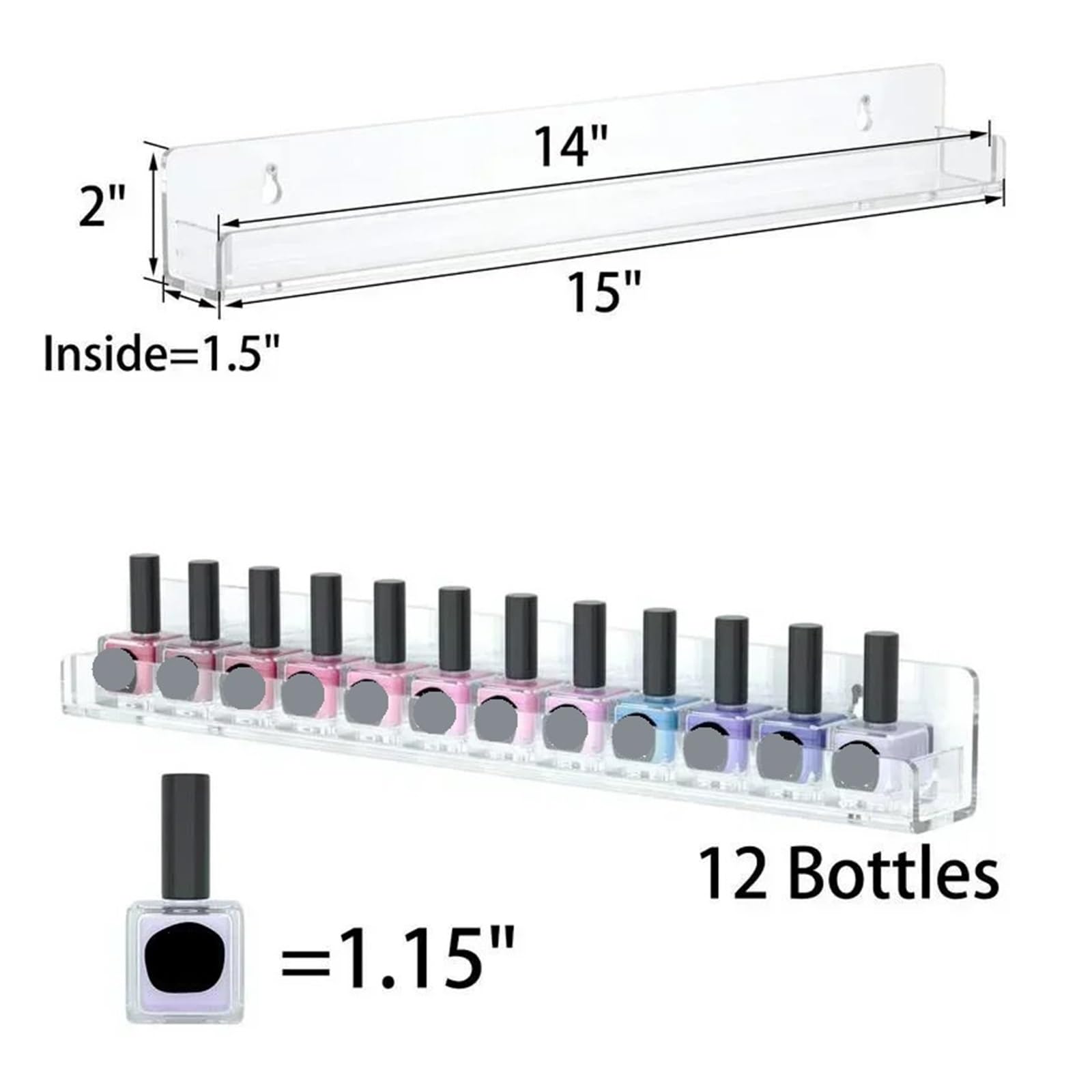 Espositore for Smalto a 6 Strati, portaoggetti Trasparente, Strumenti for Nail Art, Organizer for Rossetto, mensola a Parete per Manicure, Salone di Bellezza