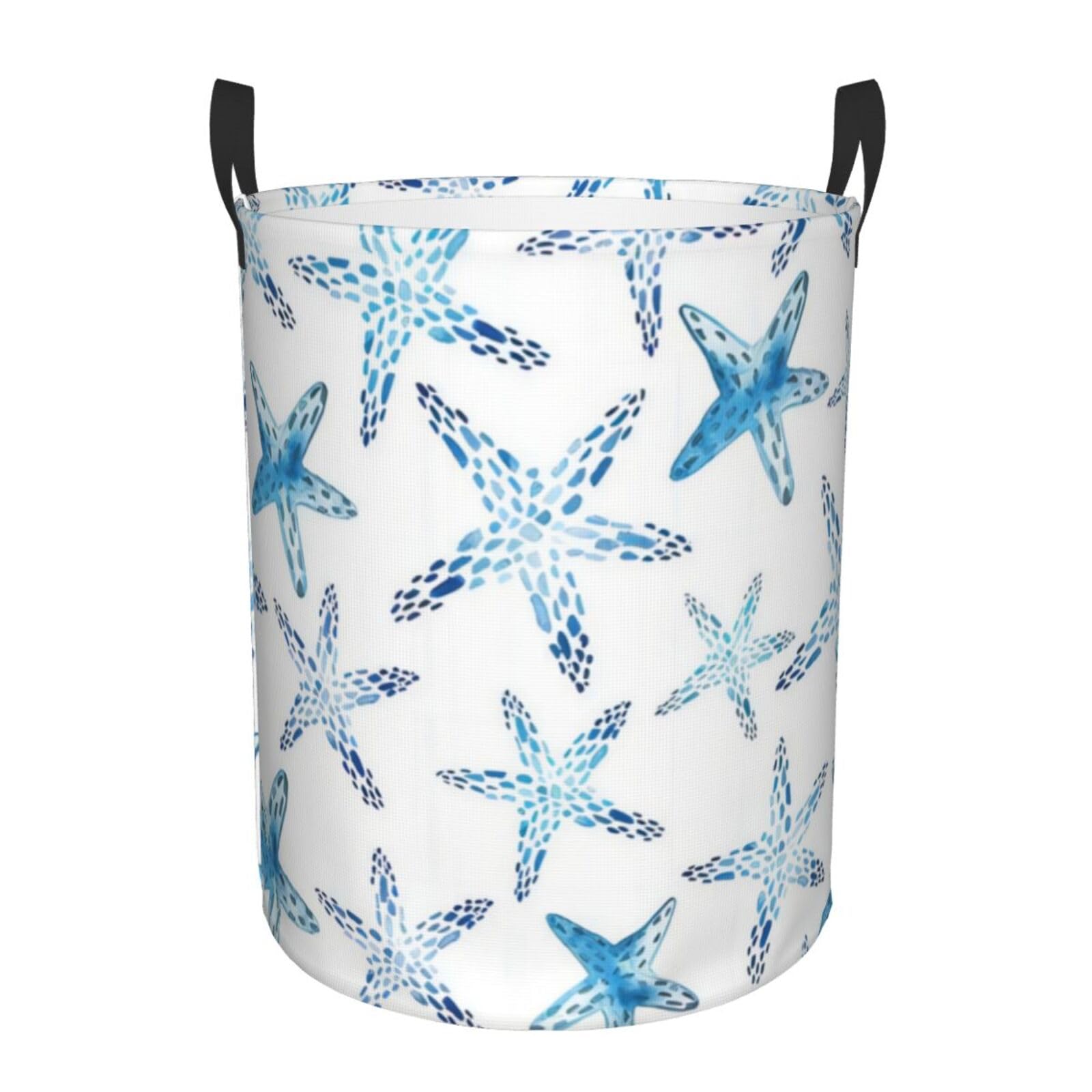 M Circular Hamper – Collapsible Cute Starfish Print Laundry Basket