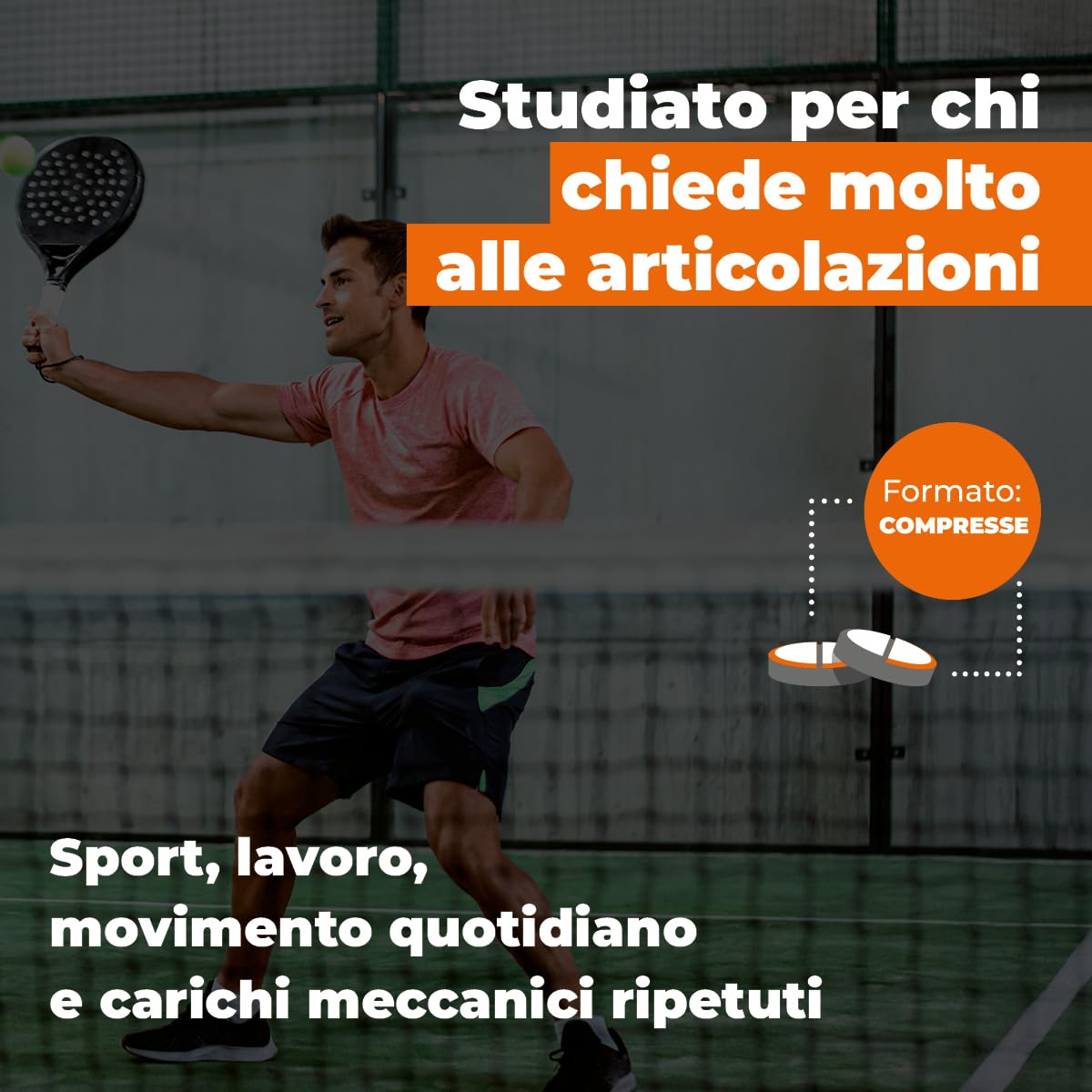 Glucosamina + Condroitina + MSM EthicSport – Integratore articolazioni con Vitamina C 100% NRV per collagene, cartilagini e ossa – 90 compresse – Gluten free, doping free tested*