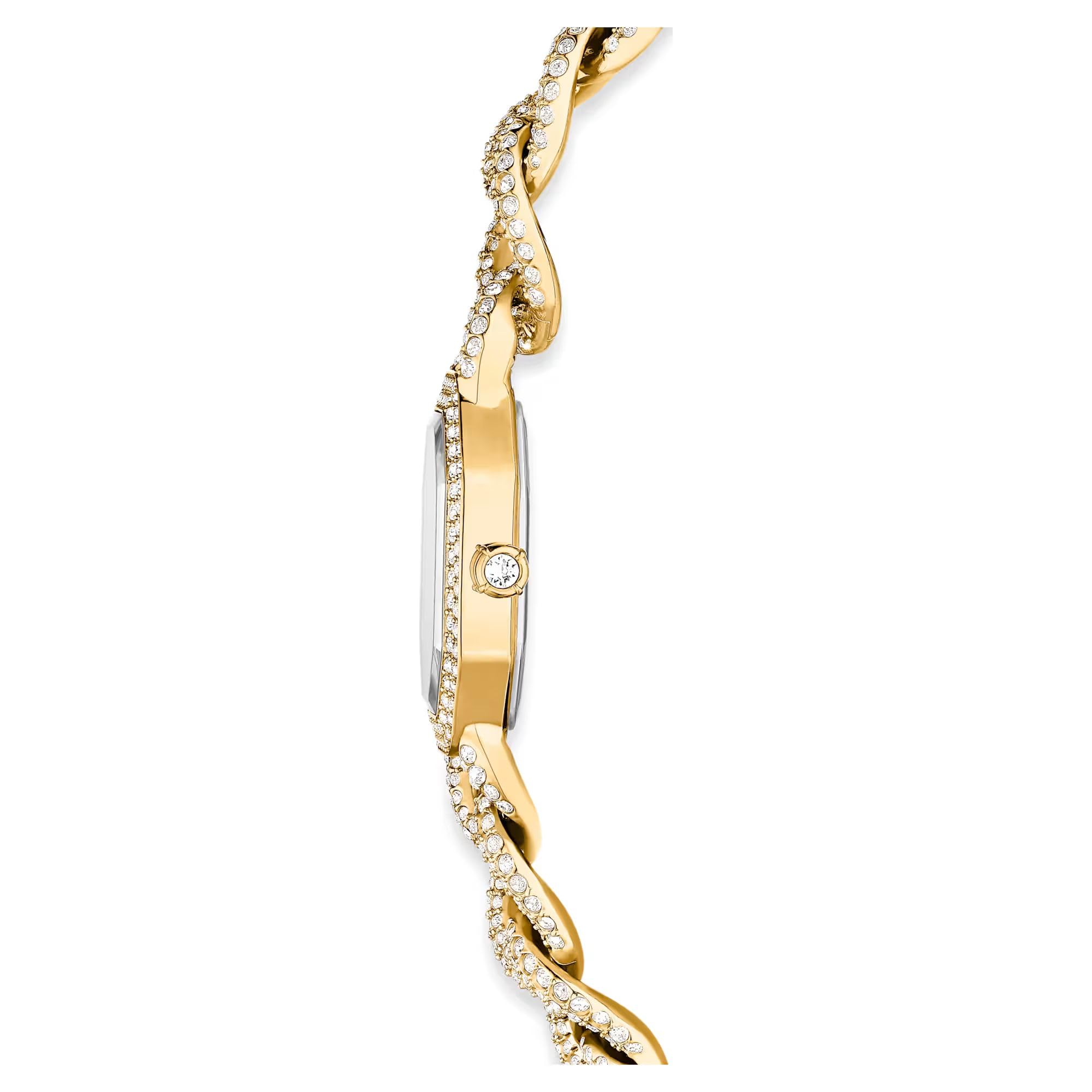 Swarovski Dextera Kettenuhr Swiss Made, Kristallarmband, goldfarben, goldfarbenes Finish, 5668854, Gold, gold, Luxuriös