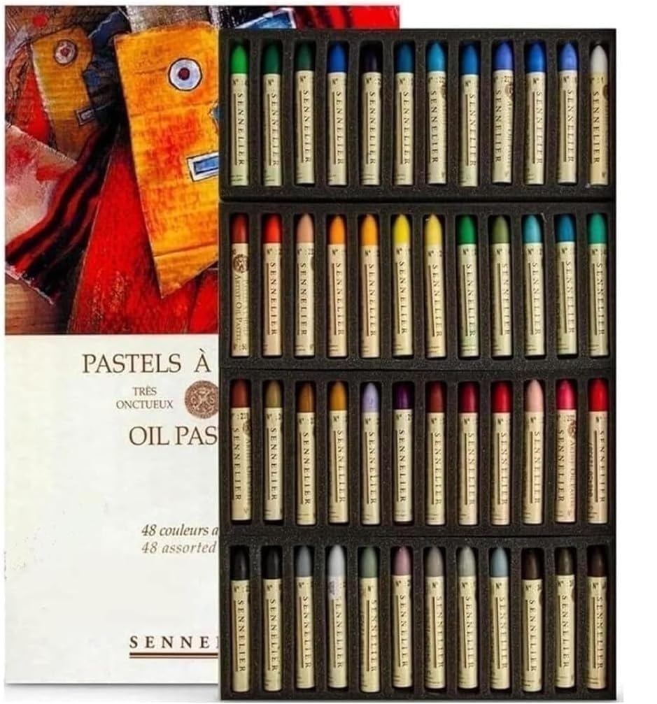 Sennelier Pastels à Huile 48 Couleurs (France) et 1 Cartes Postales