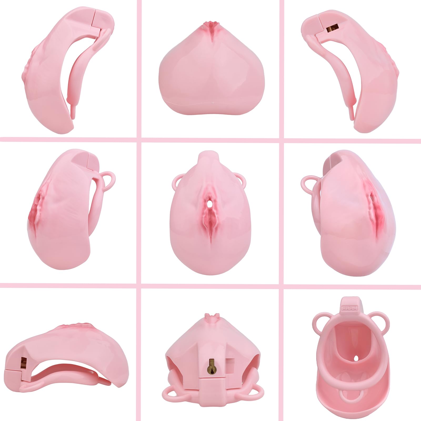 Keuschheitsgürtel für Männer– Chastity Cage mit Analplug und Realistischer Klitoris,Verstellbare Riegelgrößen,Ergonomisches Design für Komfort und Kontrolle,Ideal für BDSM und Paare(Gold)