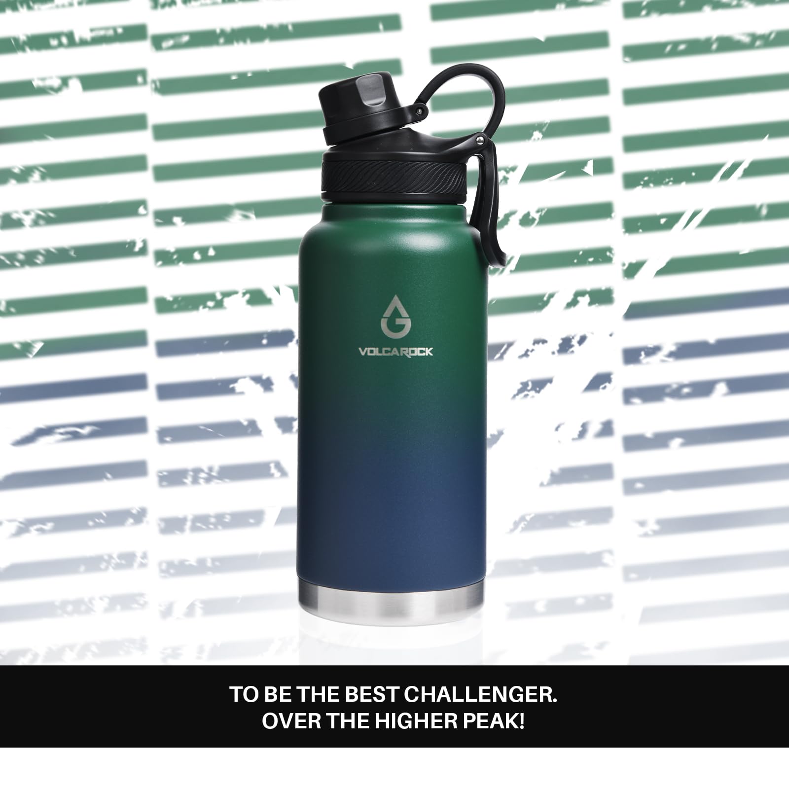 Isolierte Sport-Wasserflasche – 1,8 l Hydro-Vakuum-Isolierflasche, BPA-frei, doppelwandige Edelstahl-Wasserflasche für kalte heiße Getränke, langlebig, auslaufsicher und spülmaschinenfest