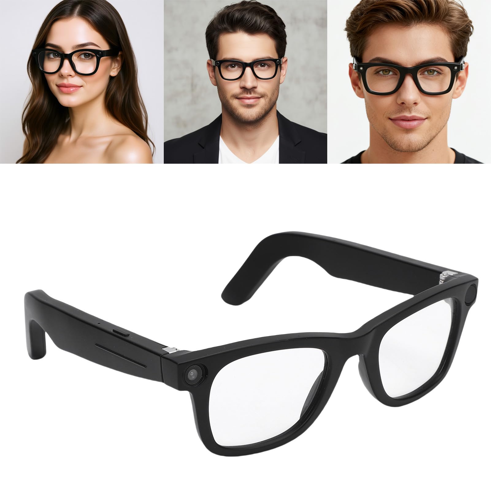 GOWENIC Inteligentne Okulary, 8-megapikselowa Kamera HD, Tłumaczenie w Czasie Rzeczywistym, Otwarte Słuchanie i Optyczna Stabilizacja Obrazu EIS