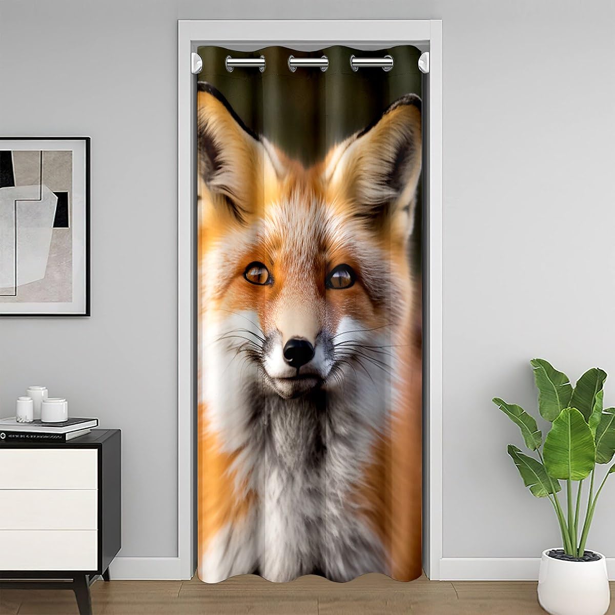 Rideau de porte renard occultant 106x203 cm pour séparer une chambre