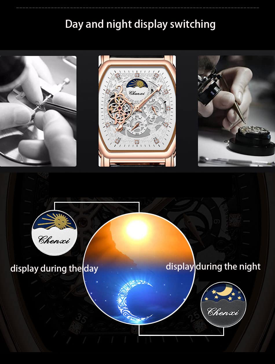 Herrenuhren, automatische mechanische Uhr, Business-Datumsuhr, mechanische Tourbillon-Mode, Lederuhren für Herren