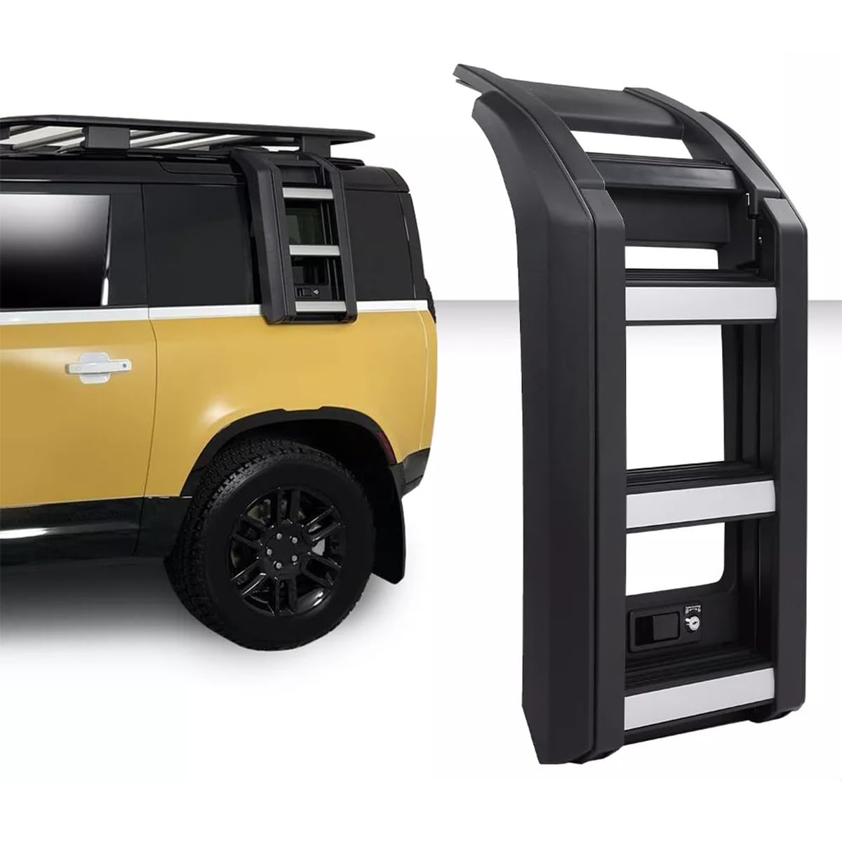 Partzer Side Roof Rack Side Access Ladder Compatible with Land Rover 2020-2025 Defender 90 110 130 Side Window Roof Step Ladder