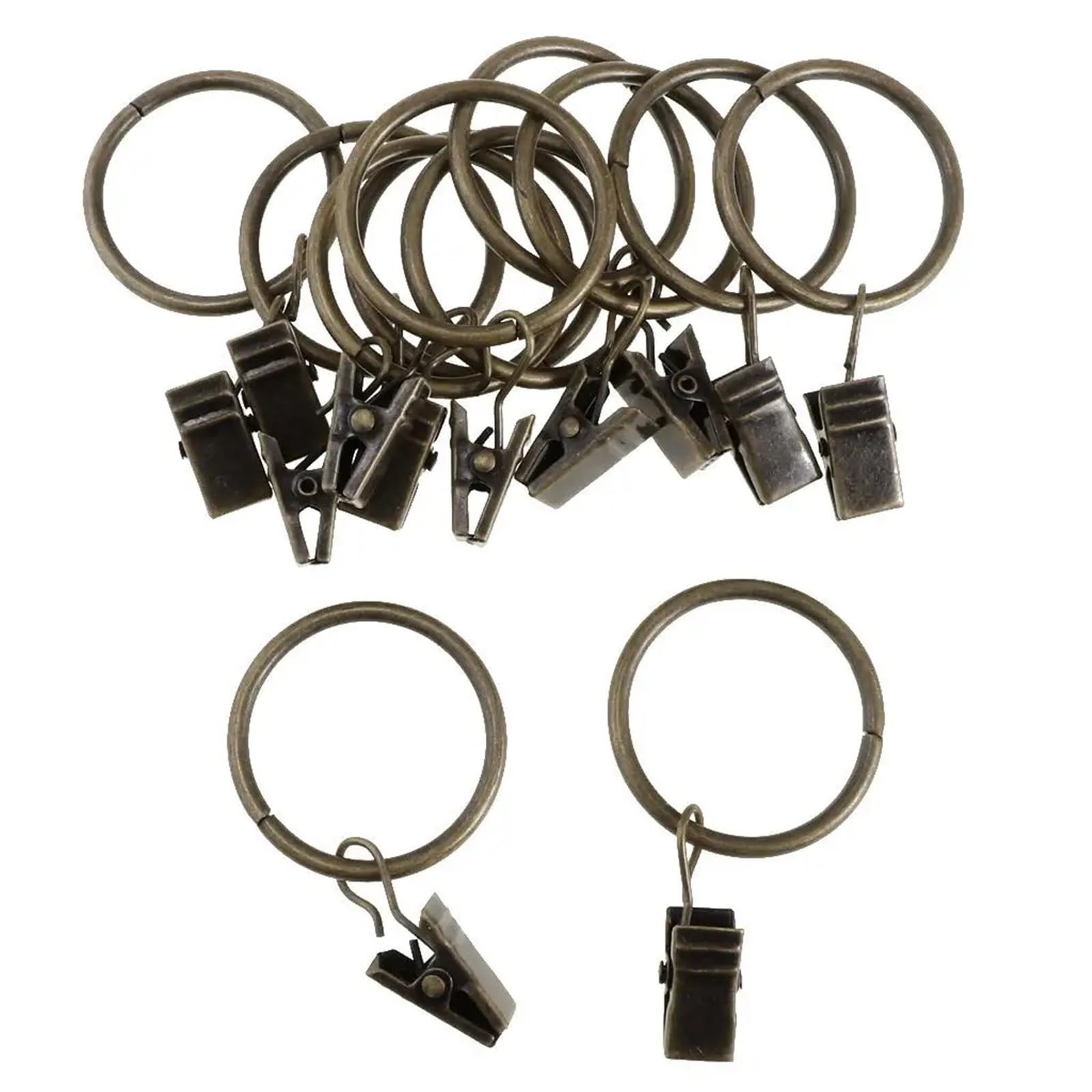 Hooks Clips for Drapes, 60Pcs Curtain Clips with Hook Rustproof Metal Drapery(Bronze)