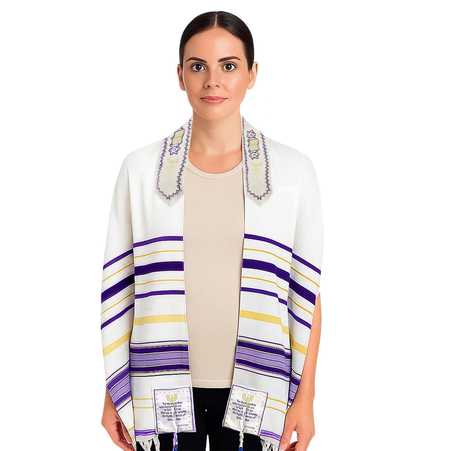 Messianic Christian Shawl/Tallit - The Messiah Tallit (72 x 22 Inches)