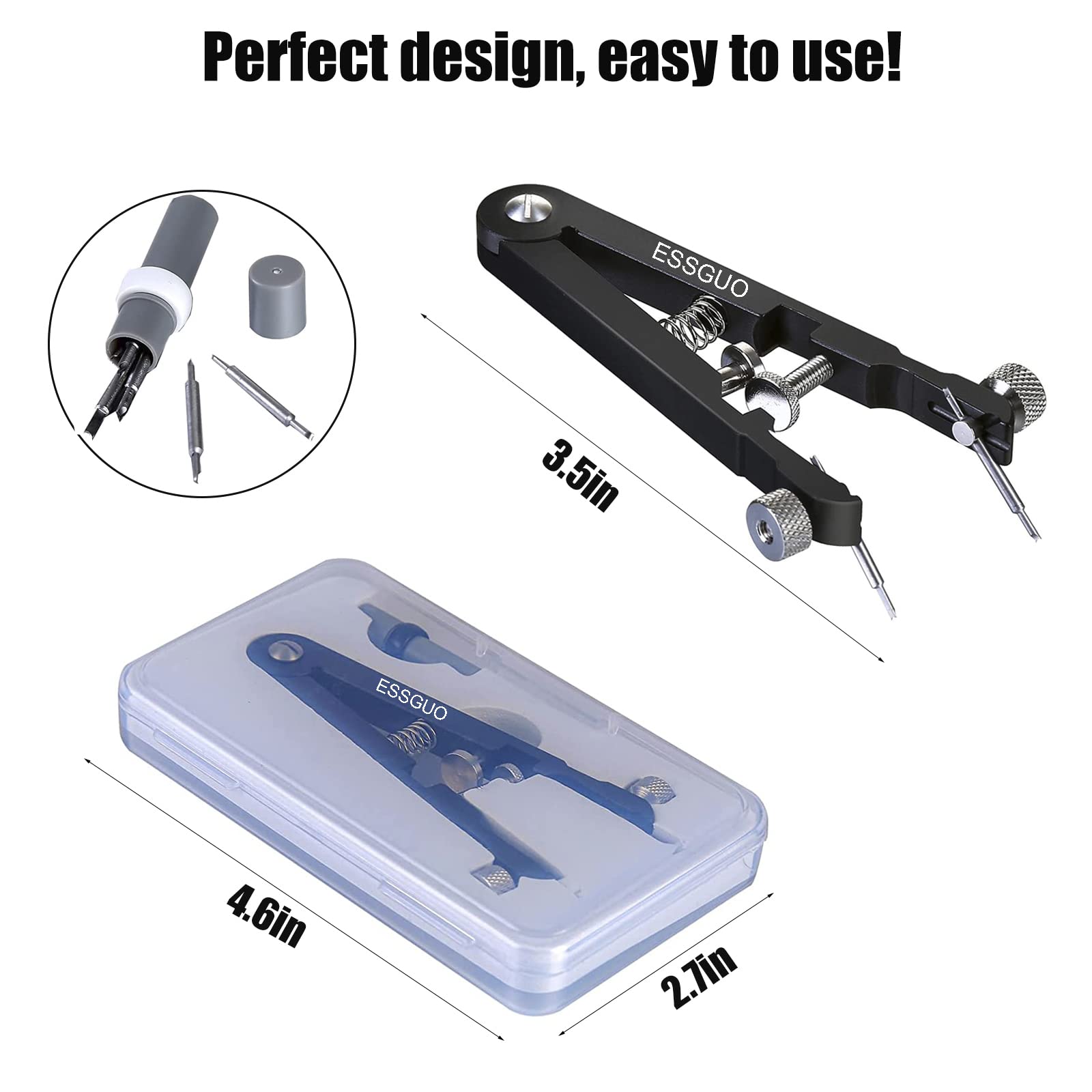 Watch Spring Bar Pliers Tool, Spring Bar Tweezer, Watch Band Replacement Tool with Durable 8 Tips Pins, for Watch Wrist Bands Strap Removal Repair Fix Kit