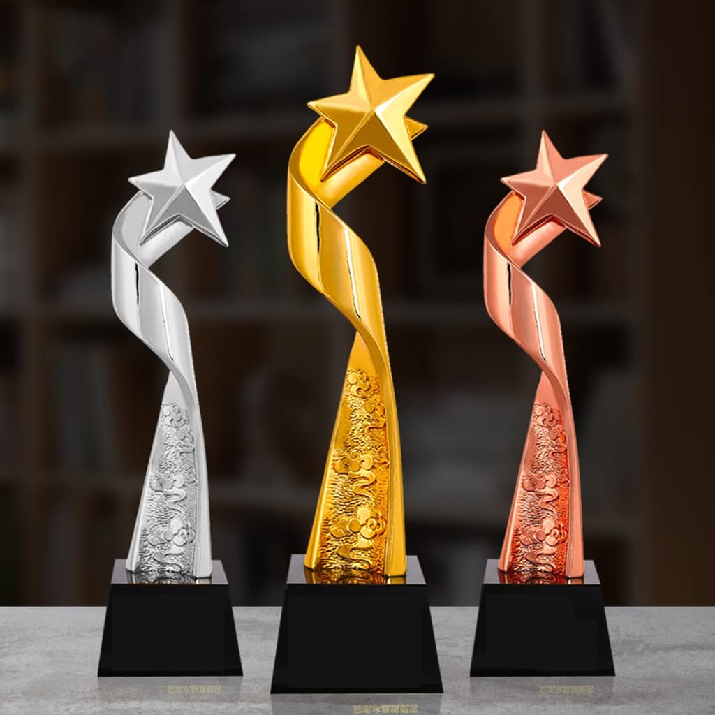 Trofeos, medallas y premios Trofeo De Pentagrama De Resina Dorada Trofeo De Premio De Fin De Año para Empleados De Empresa Trofeo De Competición Deportiva Evento De Talentos Premios Recuerdos
