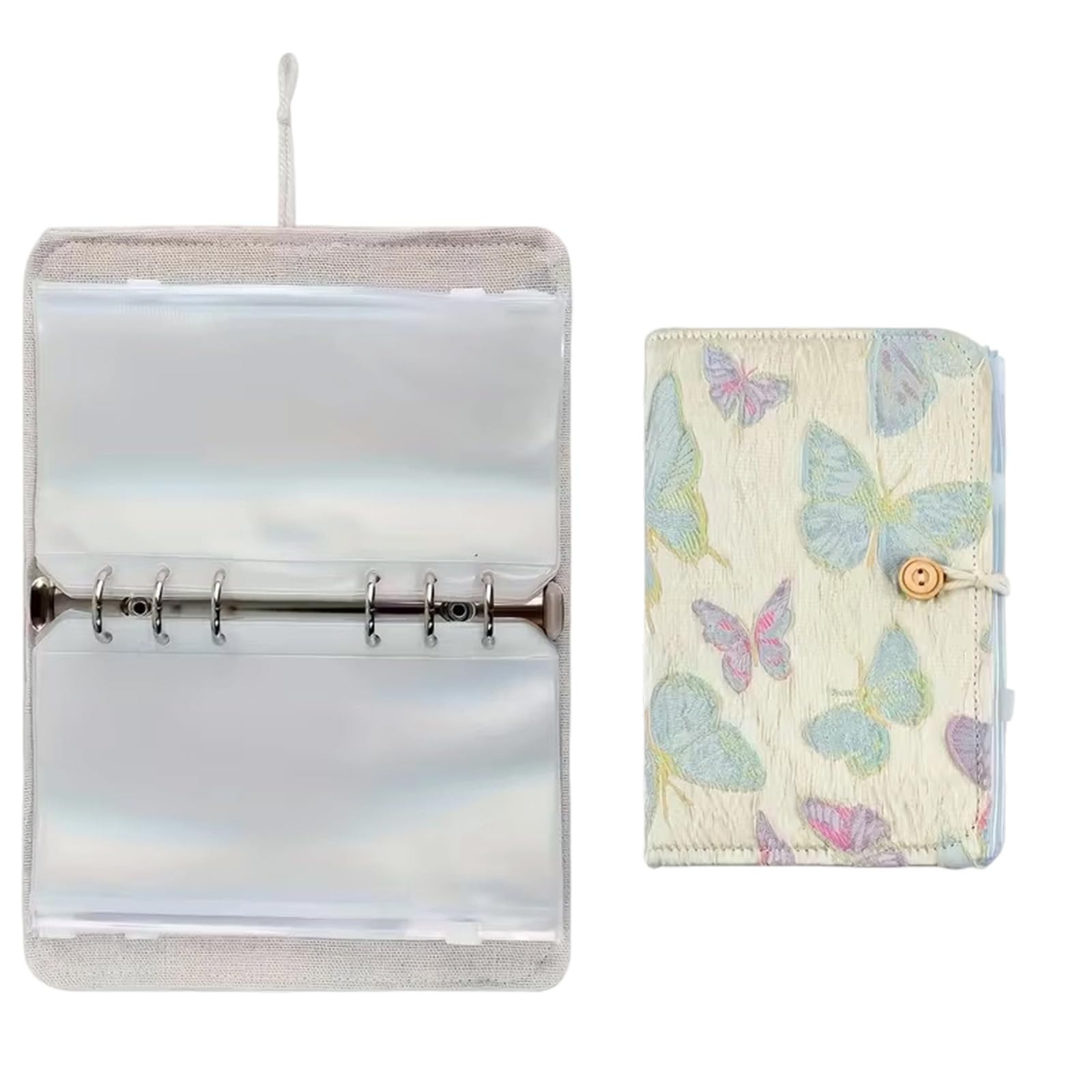 Piceioep Portable Knitting Tool Organiser Multipurpose Circular Knitting Needle Case with Removable 6 Hole PVC Binder Pocket Sewing Case