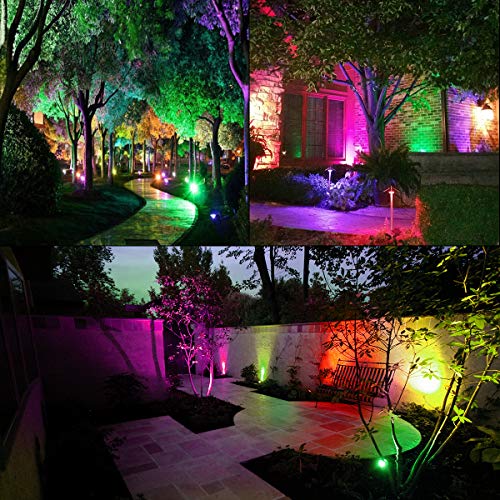 T-Sunus Led Landscape Color Changing Lights Rgb Landscape Lighting With Transformer 12V-24V Low Voltage Outdoor Spotlights Garden Lights With Remote Control #TOP6