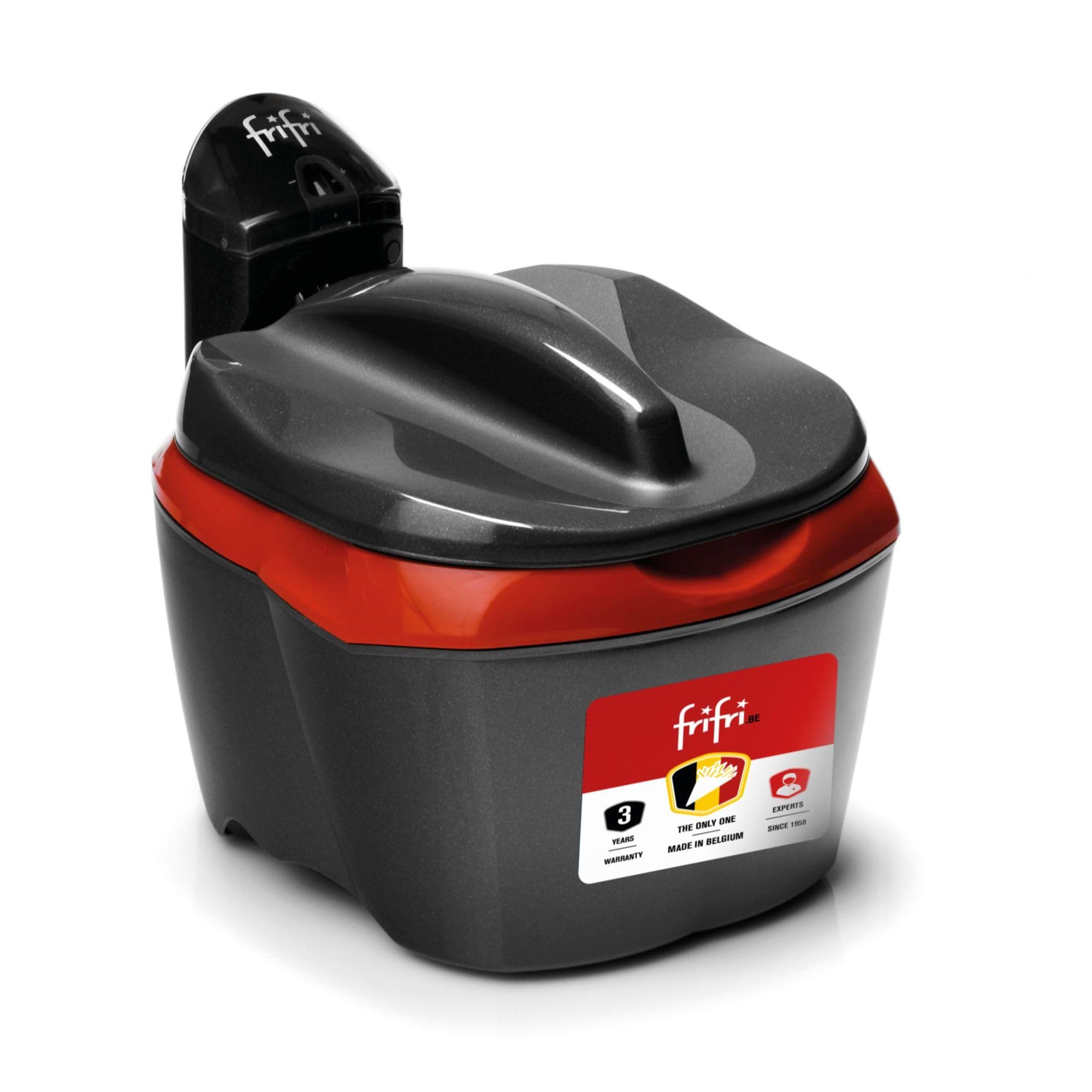 frifri Friteuse Initiation 3L 3200W - Friteuse Ronde, Technologie Zone Froide, Sécurité Brevetée, Poignée Repliable - Nettoyage Facile - Anthracite Plastique