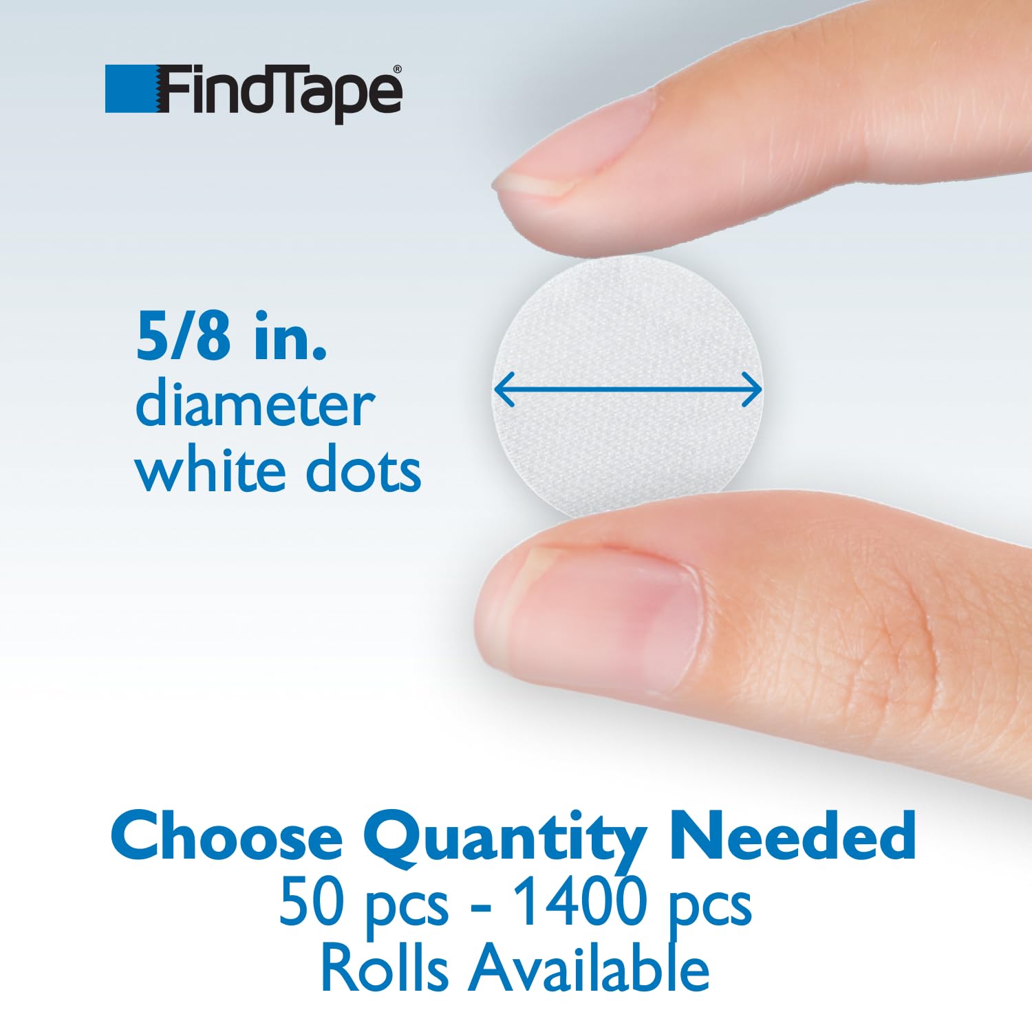 FindTape Puntos autoadhesivos de gancho y bucle de 5/8 de pulgada de diámetro: 1200 per roll/Hook-Side Solamente (Blanco)