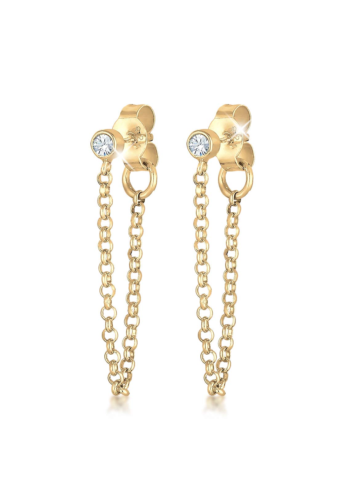 Elli Ohrringe Damen Ohrstecker Kette Trend Geo mit Kristall in 925 Sterling Silber