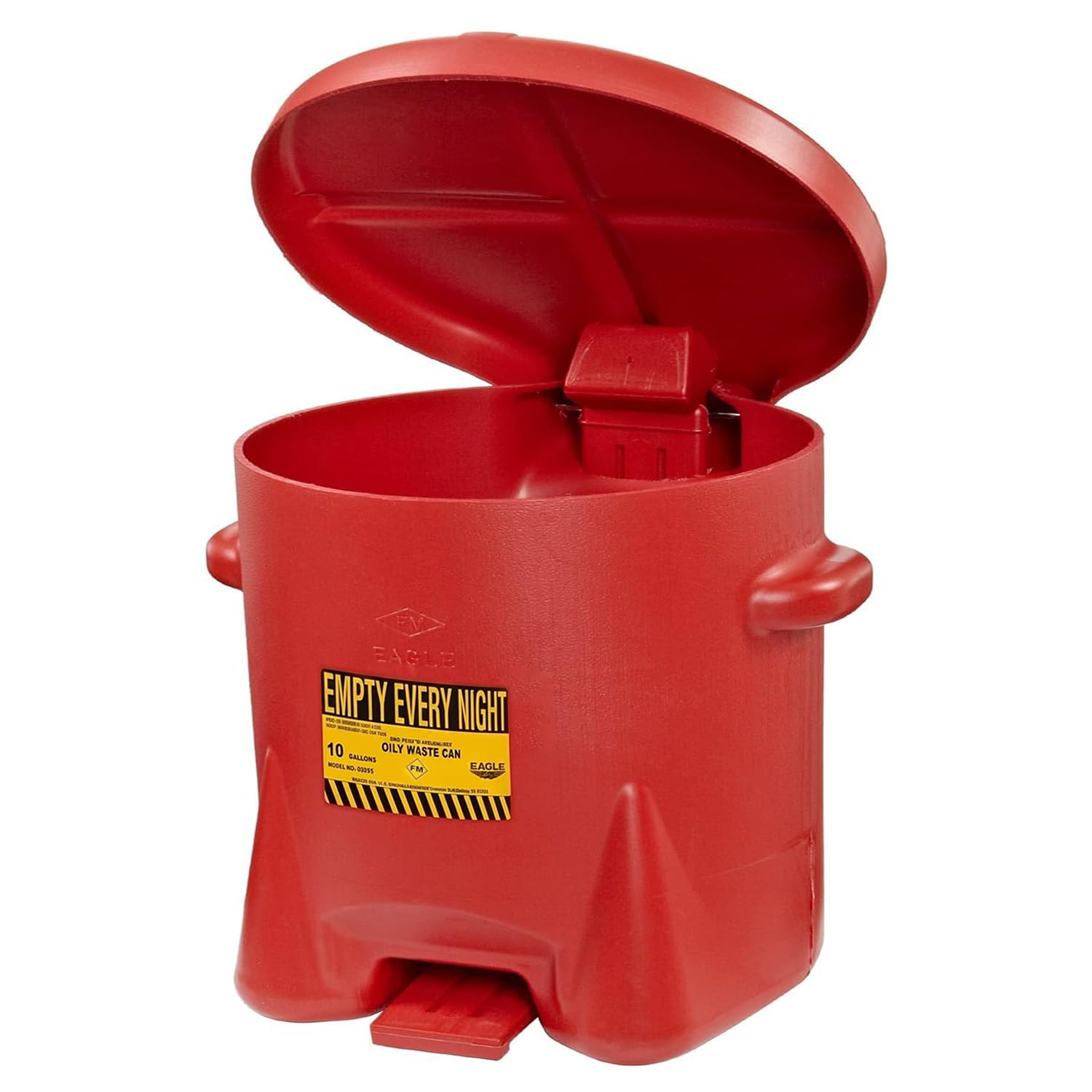 Eagle Oily Waste Can, Self-Closing Lid, 6 Gallon, Made in the USA, Red — Amazon image 11