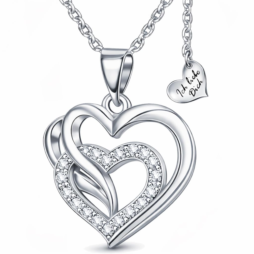 Limana Herz Halskette – Liebe‑Halskette, Geschenkset mit Gravur