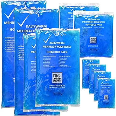 ALERION® Kühlpads für Kinder & Erwachsene 10er SET [mit 4 VERSCHIEDENEN GRÖßEN] - Kühlpack Kühlakku mit Gel - Coolpack - Weisheitszahn Kühlkompresse - Kalt Warm Kompresse - Made in Germany Cover