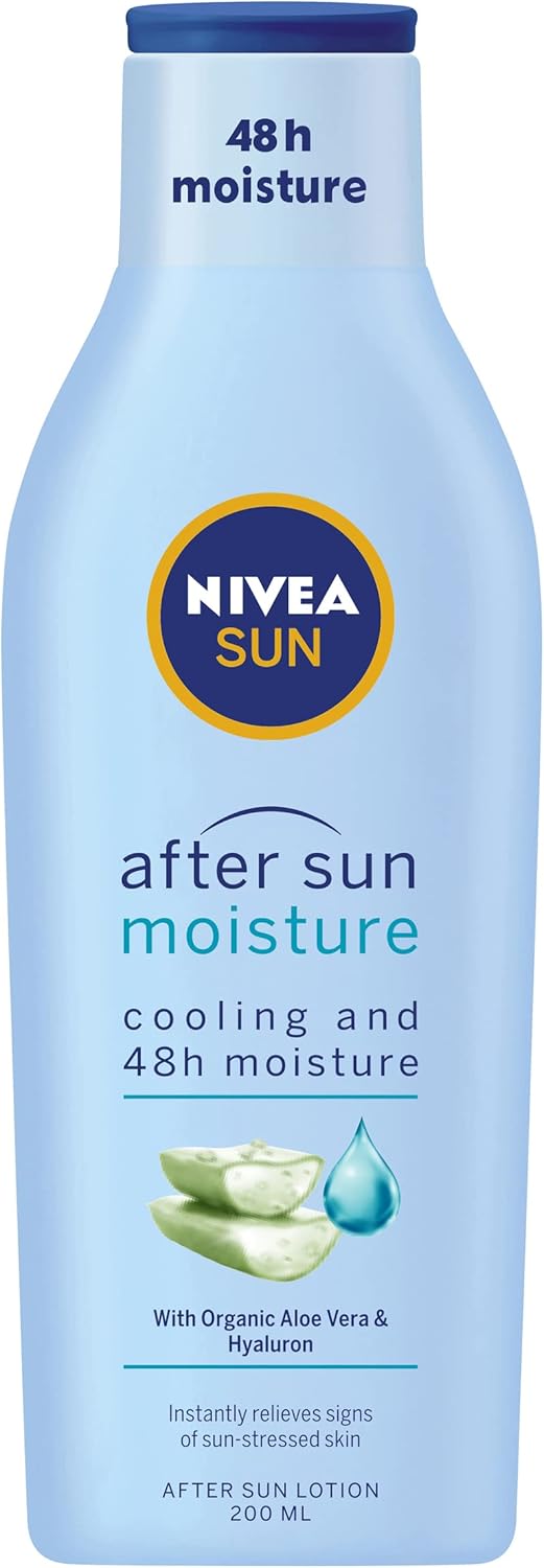NIVEA SUN Soothing After Sun Lotion (200ml), After Sun Moisturiser with Aloe Vera and Hyaluronic